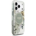 Etui Guess IML Flower & Tonal Circle MagSafe do iPhone 17 Pro zielony
