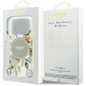 Etui Guess IML Flower & Tonal Circle MagSafe do iPhone 17 Pro zielony