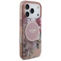 Etui Guess IML Flowers Pearl Strap MagSafe do iPhone 17 Pro różowy
