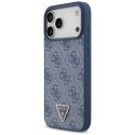Etui Guess Leather 4G Triangle Strass MagSafe do iPhone 17 Pro Max niebieski