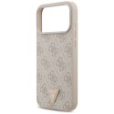 Etui Guess Leather 4G Triangle Strass MagSafe do iPhone 17 Pro Max różowy
