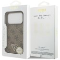Etui Guess Leather 4G Triangle Strass MagSafe do iPhone 17 Pro brązowy