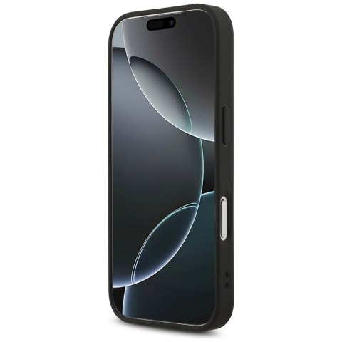 Etui Guess Leather 4G Triangle Strass MagSafe do iPhone 17 Pro czarny