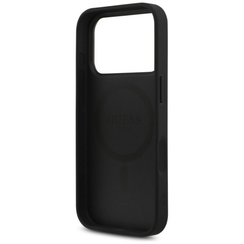 Etui Guess Leather 4G Triangle Strass MagSafe do iPhone 17 Pro czarny
