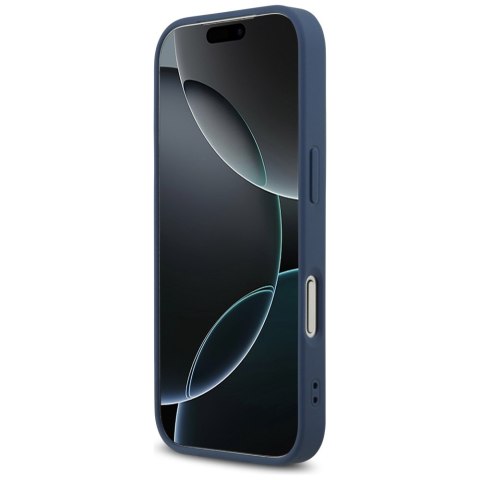 Etui Guess Leather 4G Triangle Strass MagSafe do iPhone 17 Pro niebieski