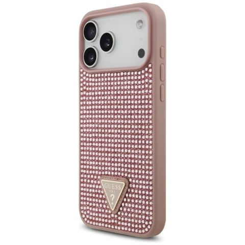 Etui Guess Rhinestone Triangle Logo do iPhone 17 Pro Max różowy