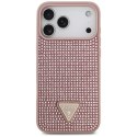 Etui Guess Rhinestone Triangle Logo do iPhone 17 Pro Max różowy