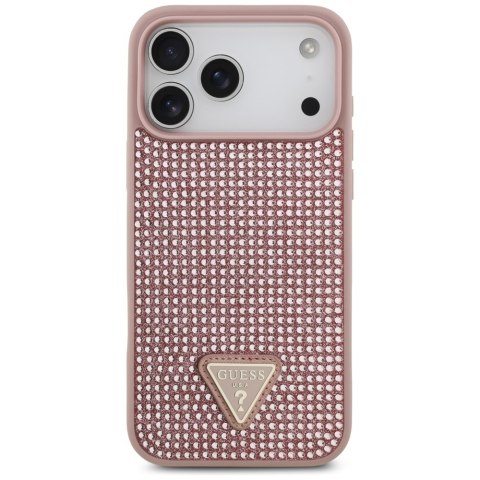 Etui Guess Rhinestone Triangle Logo do iPhone 17 Pro Max różowy