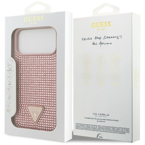 Etui Guess Rhinestone Triangle Logo do iPhone 17 Pro Max różowy