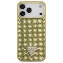 Etui Guess Rhinestone Triangle Logo do iPhone 17 Pro Max złoty