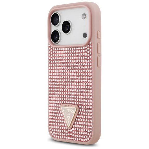 Etui Guess Rhinestone Triangle Logo do iPhone 17 Pro różowy