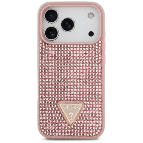 Etui Guess Rhinestone Triangle Logo do iPhone 17 Pro różowy