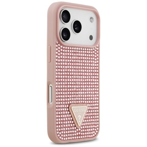 Etui Guess Rhinestone Triangle Logo do iPhone 17 Pro różowy