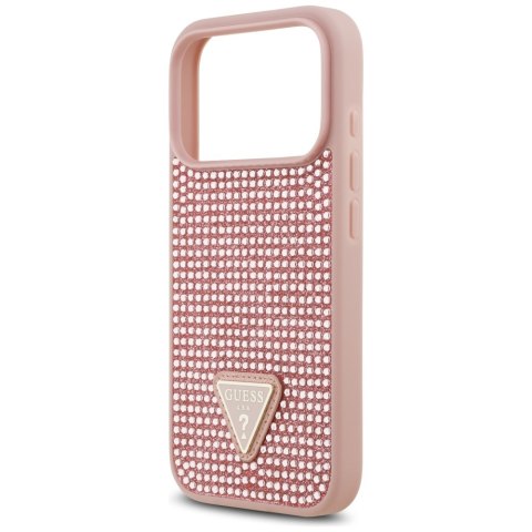 Etui Guess Rhinestone Triangle Logo do iPhone 17 Pro różowy