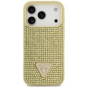 Etui Guess Rhinestone Triangle Logo do iPhone 17 Pro złoty