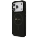 Etui Guess Saffiano Classic Logo MagSafe do iPhone 17 Pro czarny