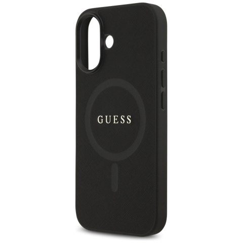 Etui Guess Saffiano Classic Logo MagSafe do iPhone 17 czarny