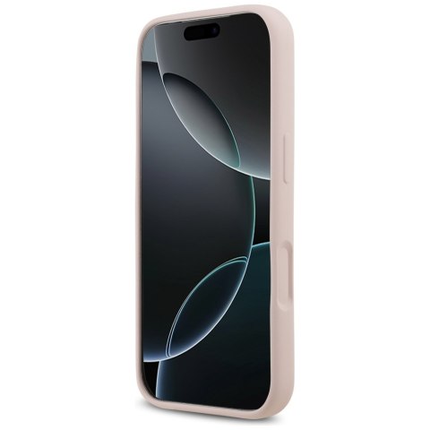 Etui Guess Silicone Script Metal Logo MagSafe do iPhone 17 Pro różowy