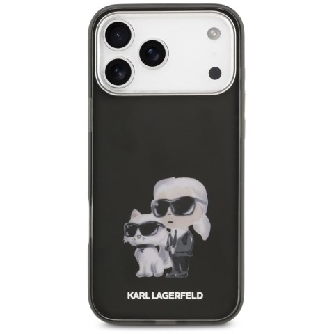 Etui Karl Lagerfeld IML Aquarelle Karl & Choupette & Logo MagSafe do iPhone 17 Pro Max czarny