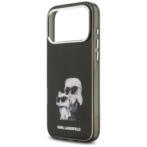Etui Karl Lagerfeld IML Aquarelle Karl & Choupette & Logo MagSafe do iPhone 17 Pro Max czarny
