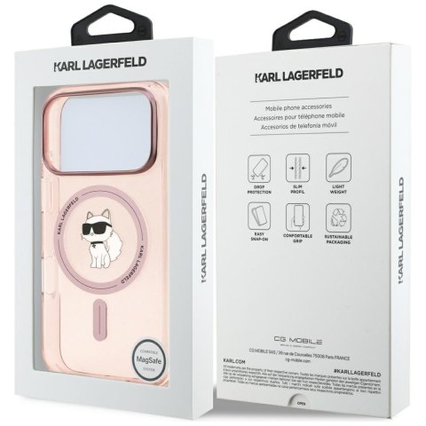 Etui Karl Lagerfeld IML Choupette MagSafe do iPhone 17 Pro różowy