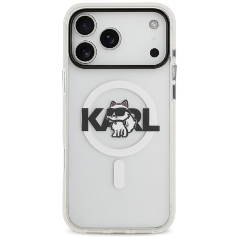 Etui Karl Lagerfeld IML Choupette Sketch Logo MagSafe do iPhone 17 Pro Max przezroczysty