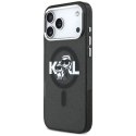 Etui Karl Lagerfeld IML Glitter Karl & Choupette Sketch Logo MagSafe do iPhone 17 Pro Max czarny