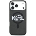 Etui Karl Lagerfeld IML Glitter Karl & Choupette Sketch Logo MagSafe do iPhone 17 Pro Max czarny