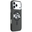 Etui Karl Lagerfeld IML Glitter Karl & Choupette Sketch Logo MagSafe do iPhone 17 Pro Max czarny