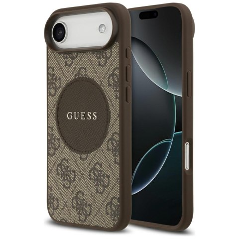 Etui Guess 4G Circle Classic Logo MagSafe do iPhone Air brązowy