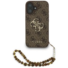 Etui Guess 4G Strap 4G Classic Logo do iPhone 16 brązowy