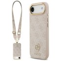 Etui Guess 4G Strass Logo & Big Strap Metal Buttons MagSafe do iPhone Air różowy