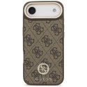 Etui Guess 4G Strass Logo MagSafe do iPhone Air brązowy