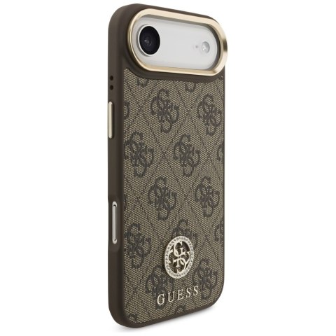 Etui Guess 4G Strass Logo MagSafe do iPhone Air brązowy