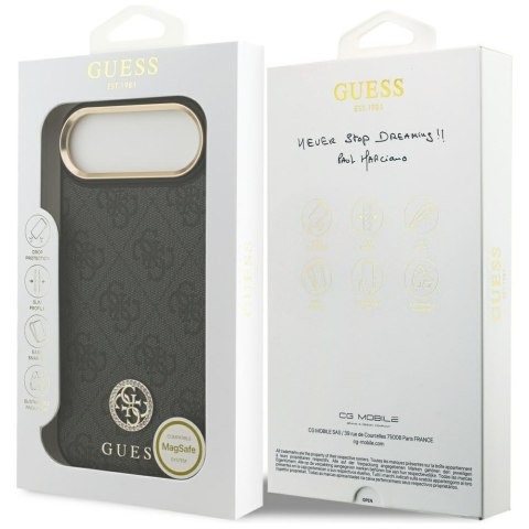 Etui Guess 4G Strass Logo MagSafe do iPhone Air czarny