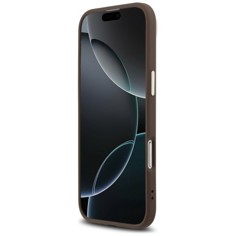 Etui Guess 4G Triangle Logo MagSafe do iPhone Air brązowy złoty