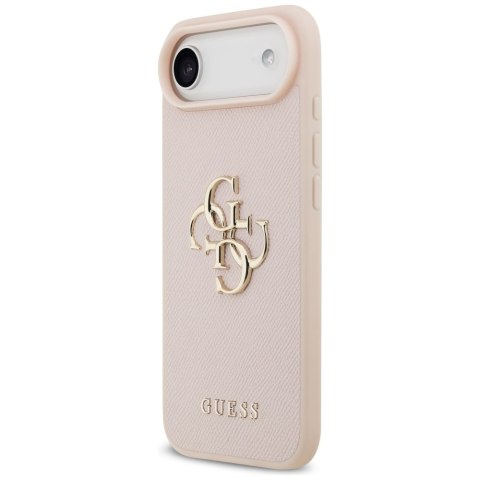 Etui Guess Grained Big 4G & Classic Logo do iPhone Air różowy