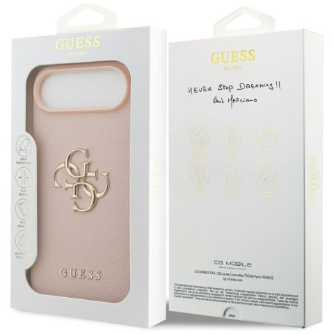 Etui Guess Grained Big 4G & Classic Logo do iPhone Air różowy