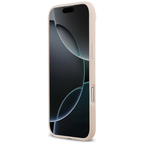 Etui Guess Grained Flowers Classic Logo MagSafe do iPhone Air różowy