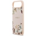 Etui Guess Grained Flowers Classic Logo MagSafe do iPhone Air różowy