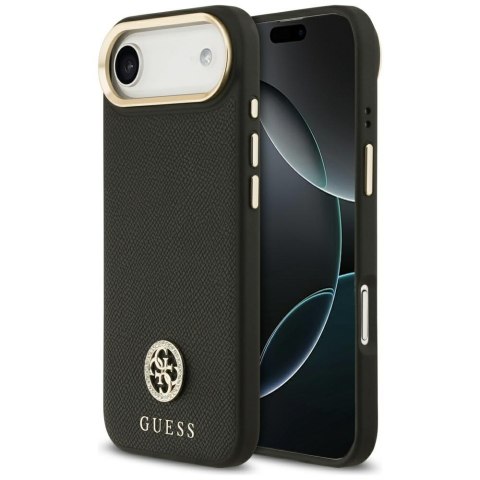 Etui Guess Grained Strass Logo MagSafe do iPhone Air czarny
