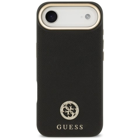 Etui Guess Grained Strass Logo MagSafe do iPhone Air czarny