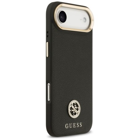 Etui Guess Grained Strass Logo MagSafe do iPhone Air czarny