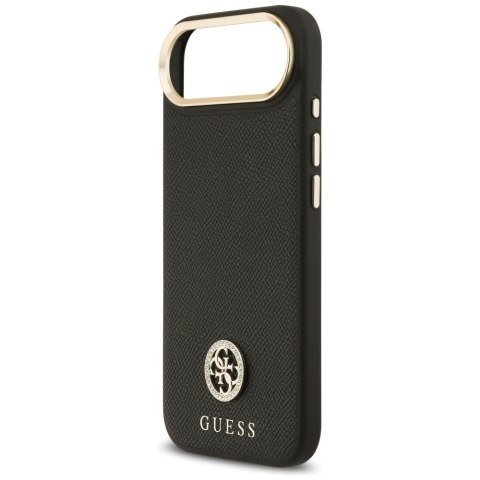 Etui Guess Grained Strass Logo MagSafe do iPhone Air czarny