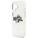 Etui Karl Lagerfeld IML Glitter Karl & Choupette Sketch Logo MagSafe do iPhone 17 przezroczysty