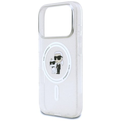 Etui Karl Lagerfeld IML Karl Choupette Glitter MagSafe do iPhone 17 Pro przezroczysty