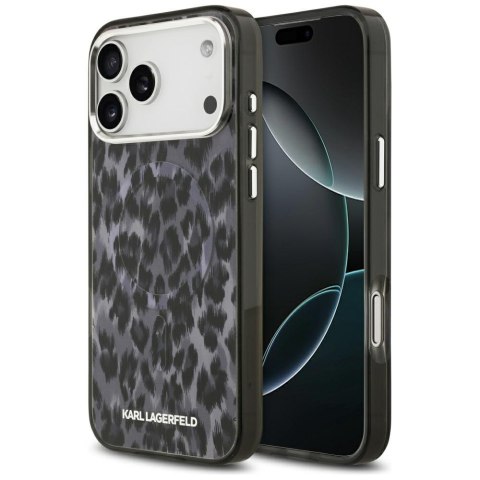 Etui Karl Lagerfeld IML Leopard Pattern MagSafe do iPhone 17 Pro Max czarny