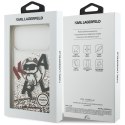 Etui Karl Lagerfeld Liquid Glitter Choupette Logo MagSafe do iPhone 17 Pro Max przezroczysty