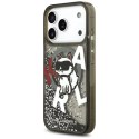 Etui Karl Lagerfeld Liquid Glitter Choupette Logo MagSafe do iPhone 17 Pro czarny