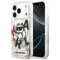 Etui Karl Lagerfeld Liquid Glitter Choupette Logo MagSafe do iPhone 17 Pro przezroczysty